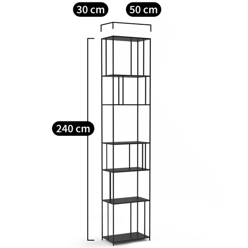 Высокий стеллаж из металла Menzie High Metal Rack Black в Перми