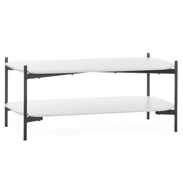 Кофейный стол two shelves WHITE Черный матовый Белый в Перми | Loft Concept 