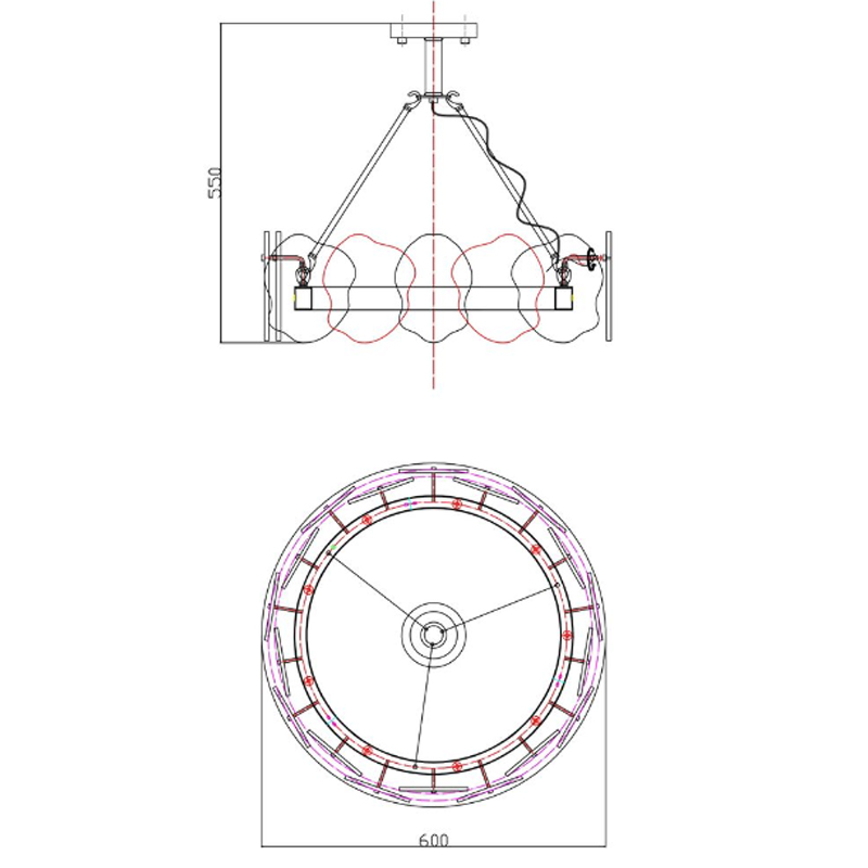 Люстра Мрамор Lucretia Marble Round Chandelier 60 см в Перми