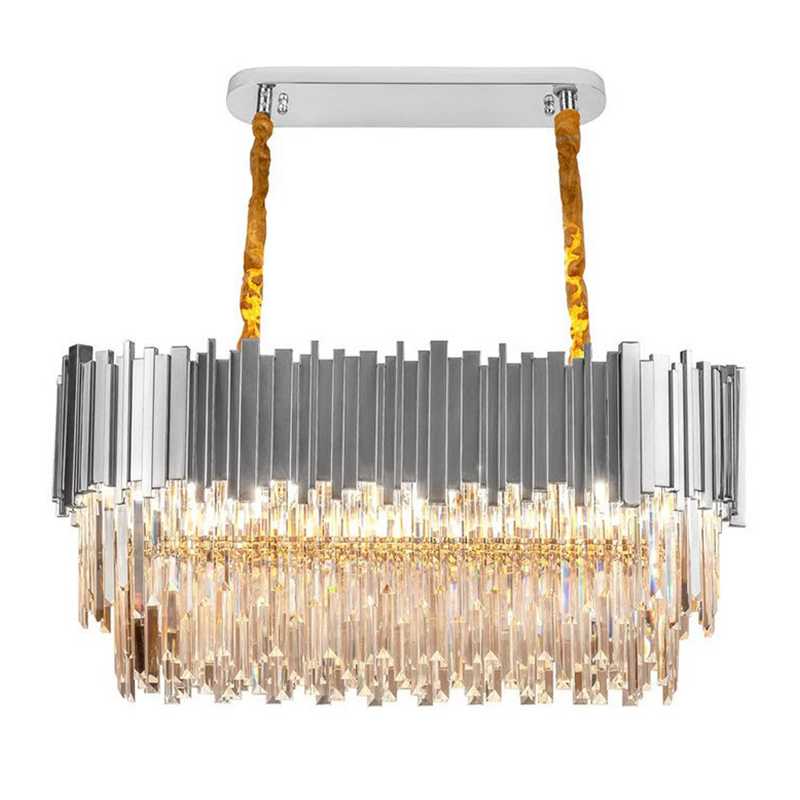 Большая многоярусная люстра Cascade Glass Metal Luxxu Chandelier 100 Silver Серебряный Прозрачное Стекло в Перми | Loft Concept 