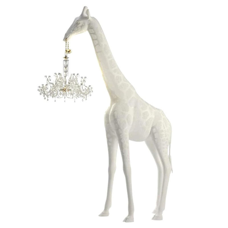 Торшер белый жираф в натуральную величину White Giraffe Lamp large size Белый в Перми | Loft Concept 