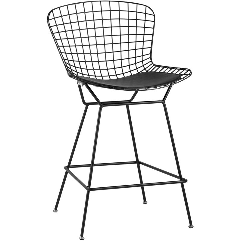 Полубарный стул Bertoia Barstool Черный Матовый Металл Черный в Перми | Loft Concept 