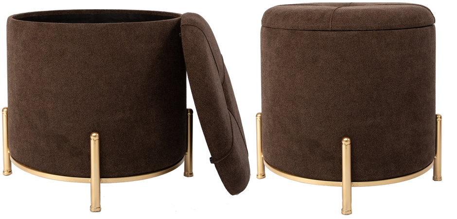 Пуф Gold Legs коричневый Пуф Gold Legs коричневый - Loft-Concept в Перми