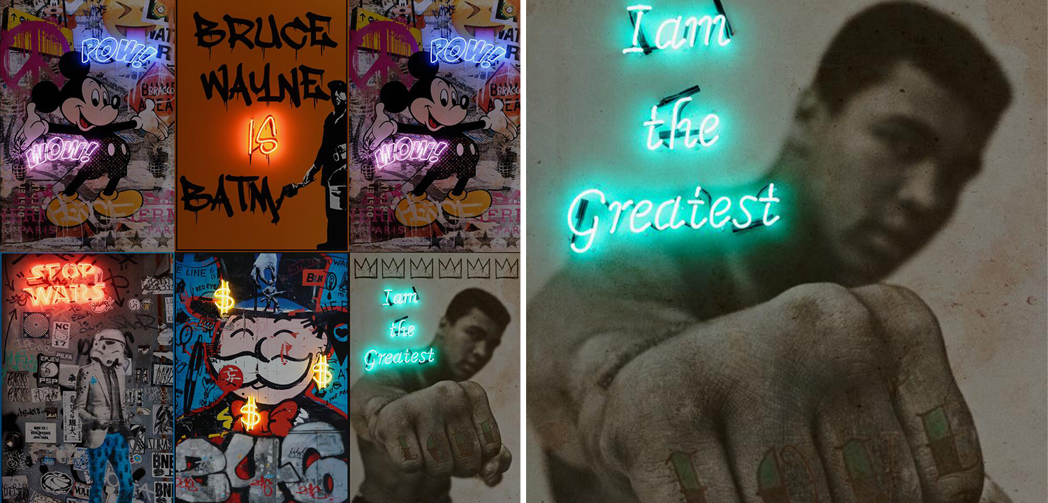 Неоновый постер Muhammad Ali - фото