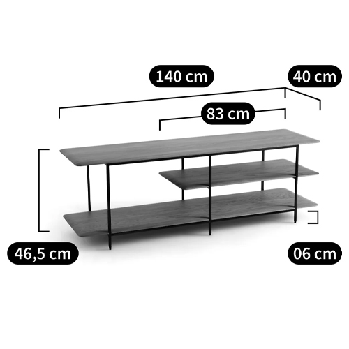 ТВ-тумба с полками из массива ореха Derick Wooden TV Stand в Перми