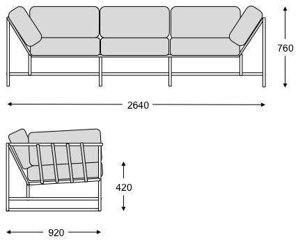 Диван Kenn X Miller sofa Indigo and copper denim в Перми