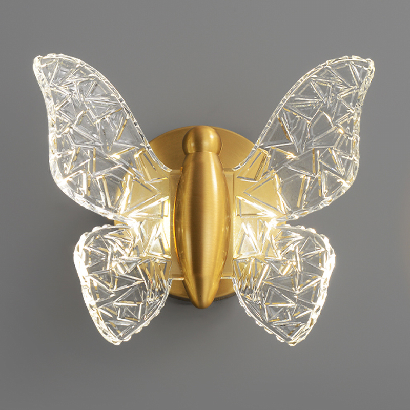 Бра Butterfly Wall Lamp Н Латунь Прозрачный в Перми | Loft Concept 