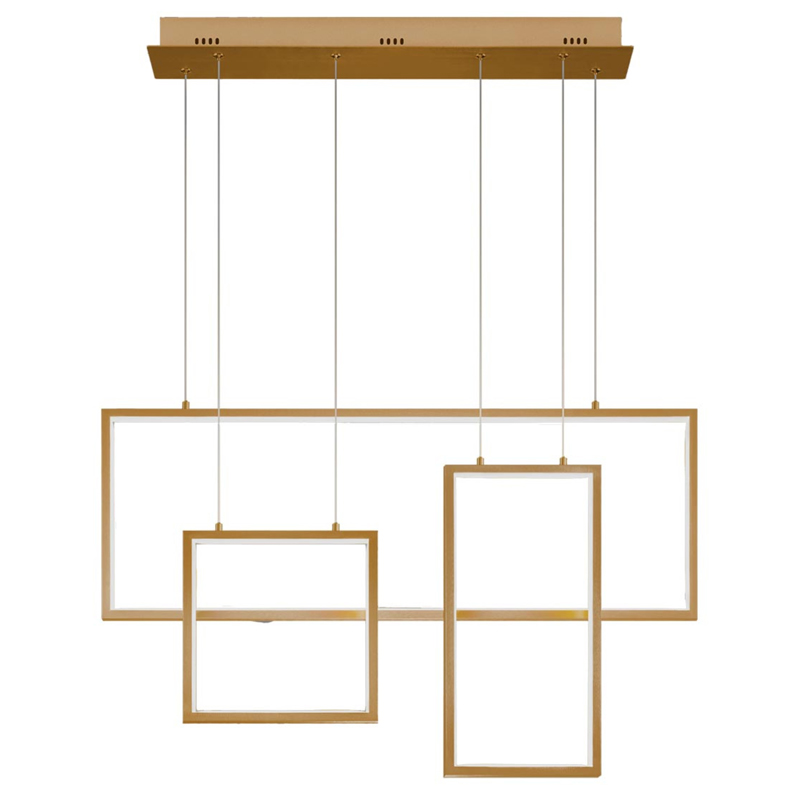 Люстра Rectangle Geometry Chandelier Gold 3 Золотой в Перми | Loft Concept 