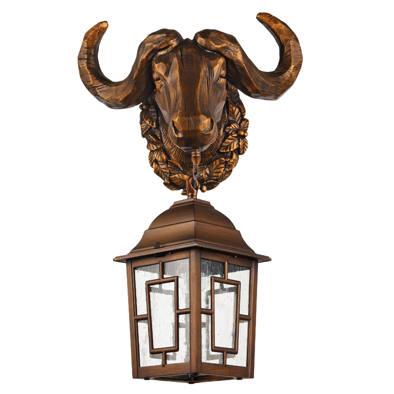 Уличный светильник Bull Lantern Коричневый винтаж Прозрачное Стекло в Перми | Loft Concept 