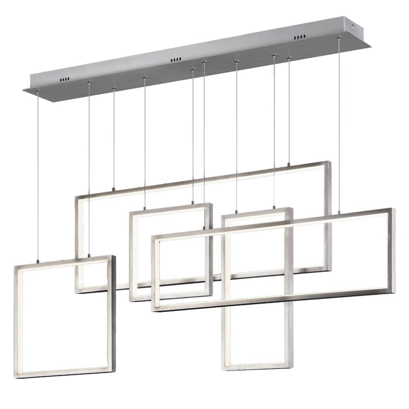 Люстра Rectangle Geometry Chandelier Nickel 5 Никель Сатин Люстра Rectangle Geometry Chandelier Nickel 5 Никель Сатин в Перми | Loft Concept