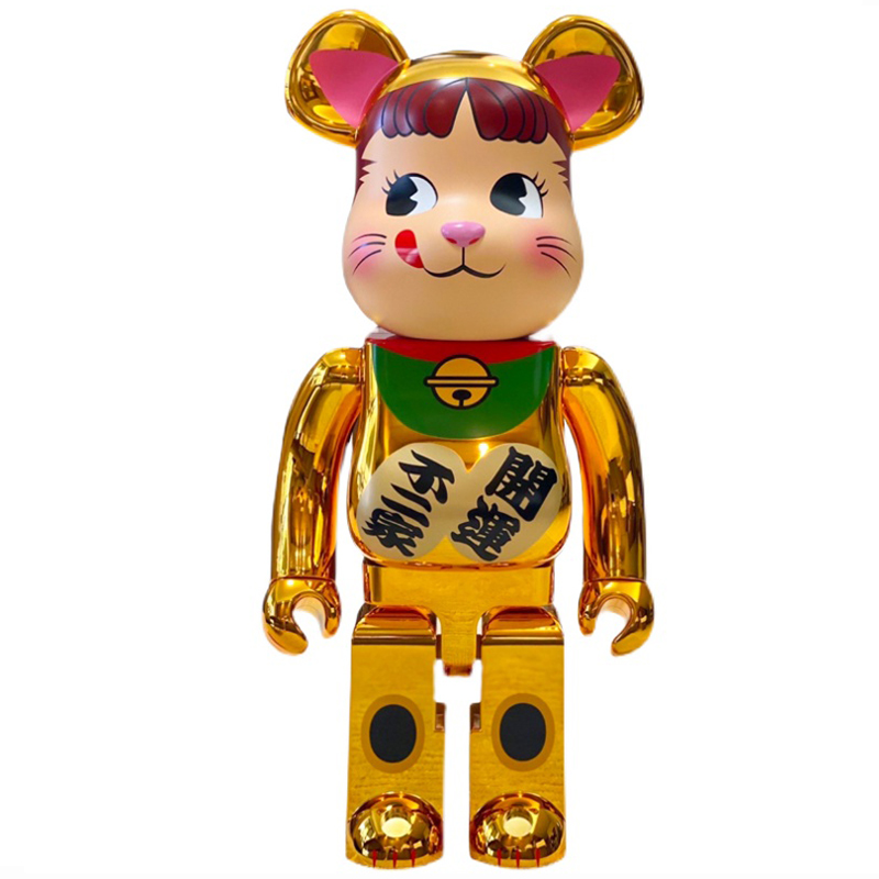 Статуэтка Bearbrick Maneki Neko Gold Золотой Мульти в Перми | Loft Concept 