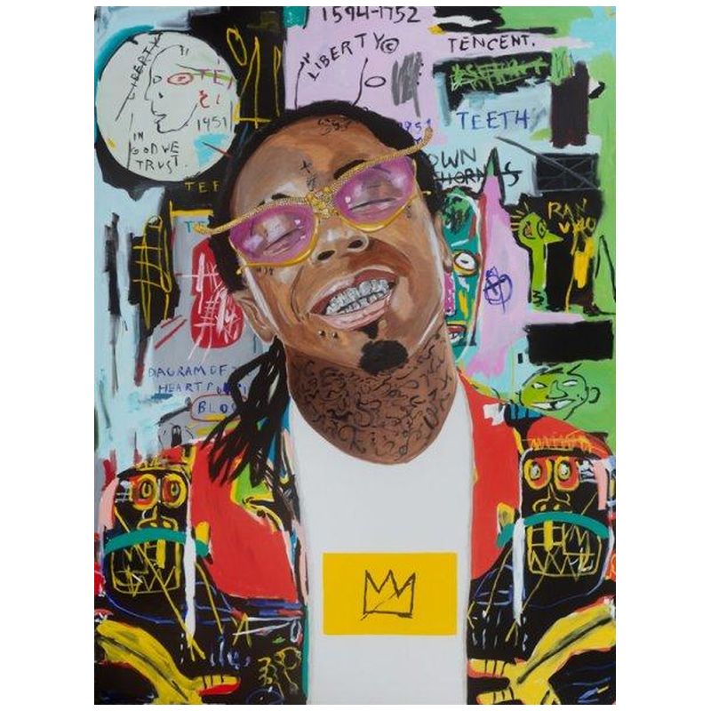 Картина King Weezy with Basquiat Jacket and Background Мульти в Перми | Loft Concept 