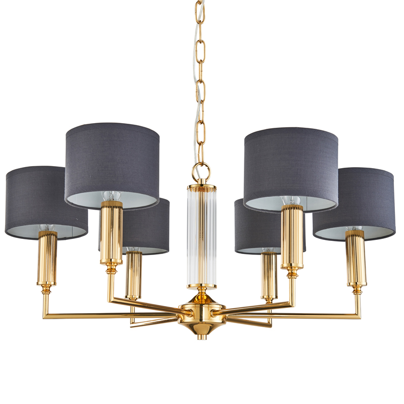 Люстра Laurent Chandelier grey 66 Глянцевое золото Серый Прозрачный в Перми | Loft Concept 