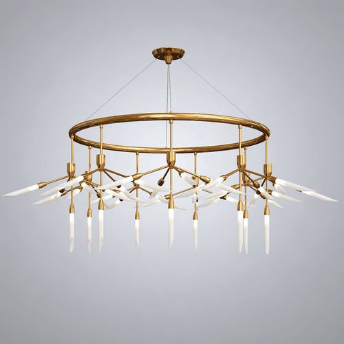 Люстра Spur Ring Chandelier Латунь Белый в Перми | Loft Concept 