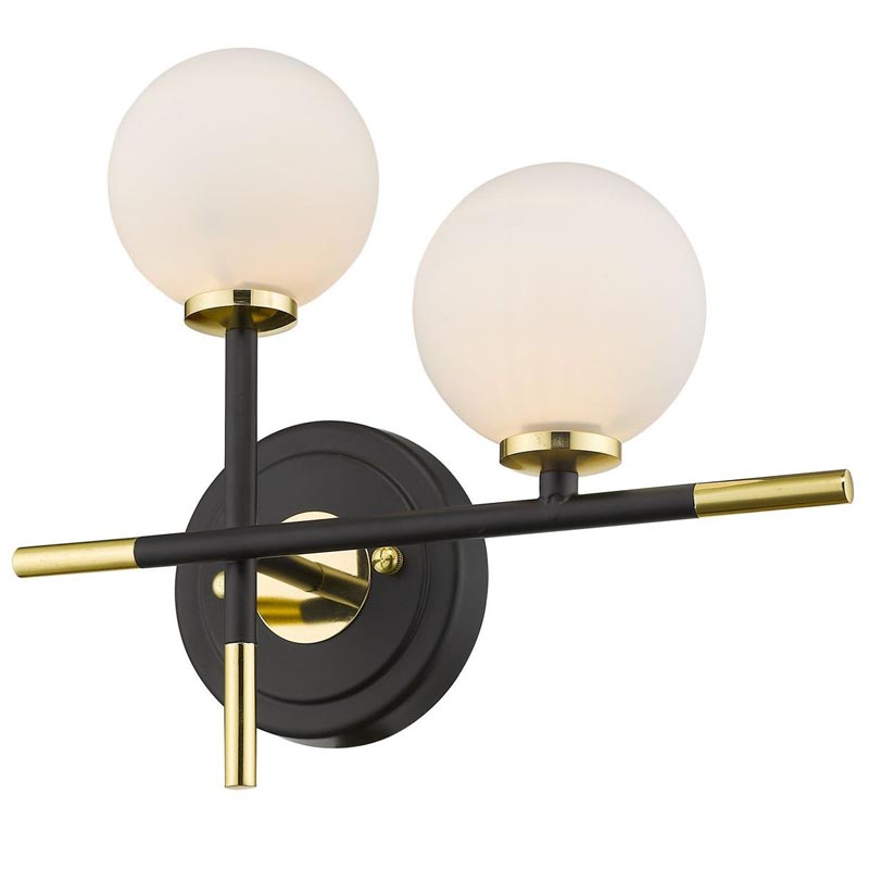 Бра Galant Sconce gold right Золотой Черный Белое матовое стекло в Перми | Loft Concept 