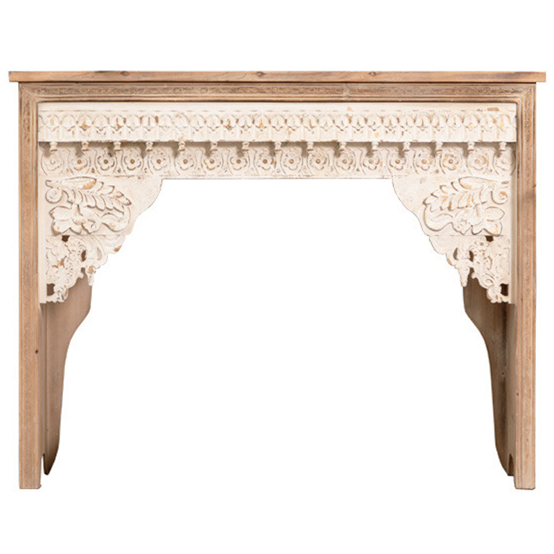 Консоль Indian Antique White Furniture Adnan Console Древесина Бежевый в Перми | Loft Concept 