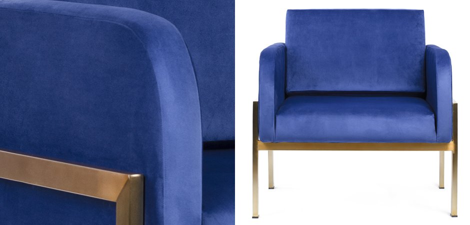 Кресло Velvet Ardmore Chair blue Кресло Velvet Ardmore Chair blue - Loft-Concept в Перми