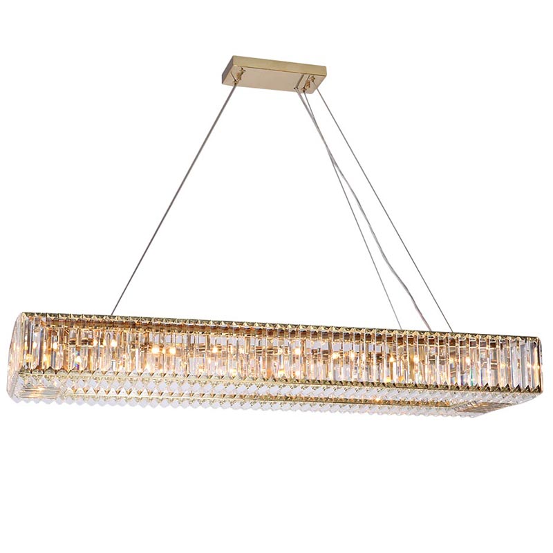 Люстра Darleen Crystal Gold Rectangular Chandelier Золотой Прозрачный (Transparent) в Перми | Loft Concept 