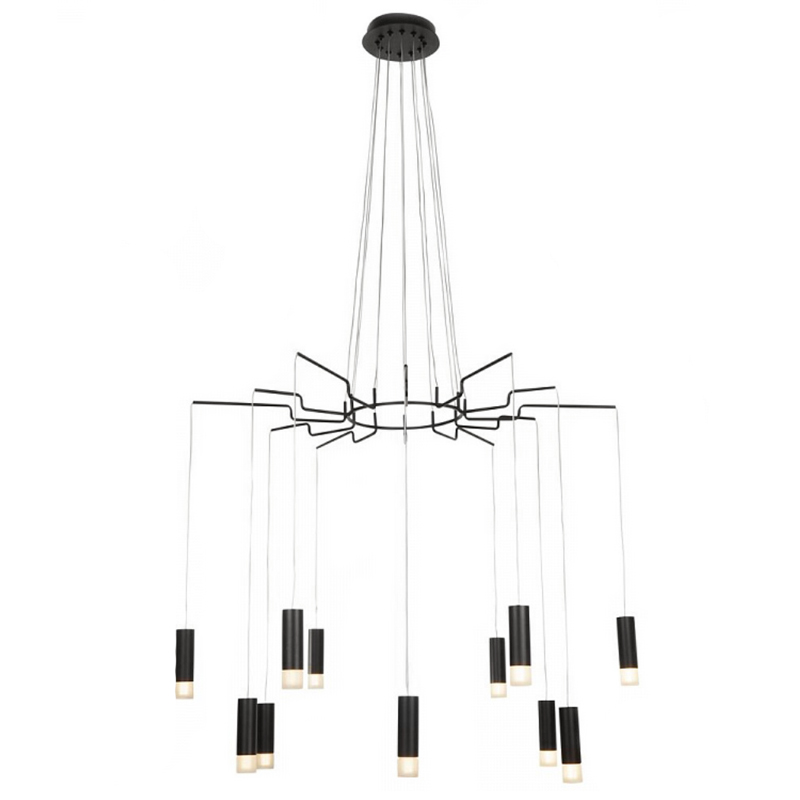 Wireflow LED Black Suspension lam 12 патронов Черный в Перми | Loft Concept 