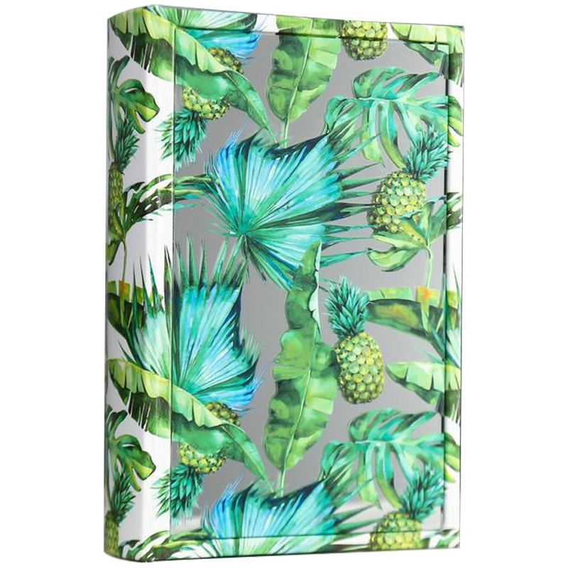 Шкатулка-книга Pineapples and Leaves Mirror Book Box Зеленый Белый Зеркало в Перми | Loft Concept 