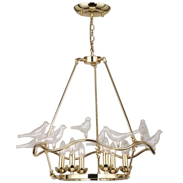 Люстра Dove Chandelier Glass Bird  6 Золотой в Перми | Loft Concept 