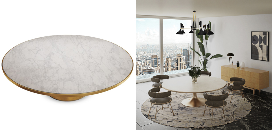 Обеденный стол Marble in Metal Dining Table Обеденный стол Marble in Metal Dining Table - Loft-Concept в Перми