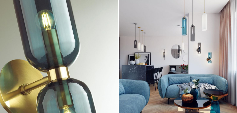 Бра Articolo Double Cup Синее Бра Articolo Double Cup Синее - Loft-Concept в Перми