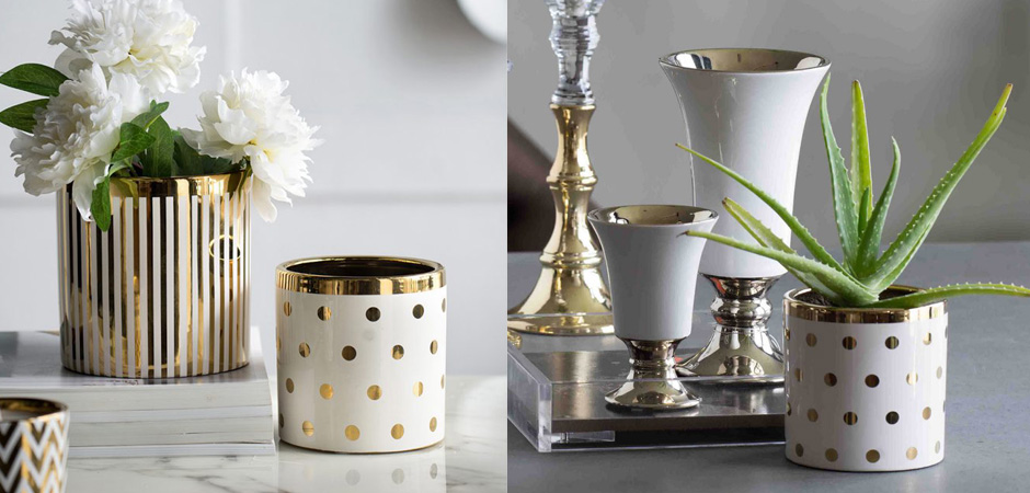Ваза Gold & White Peas Ваза Gold & White Peas - Loft-Concept в Перми