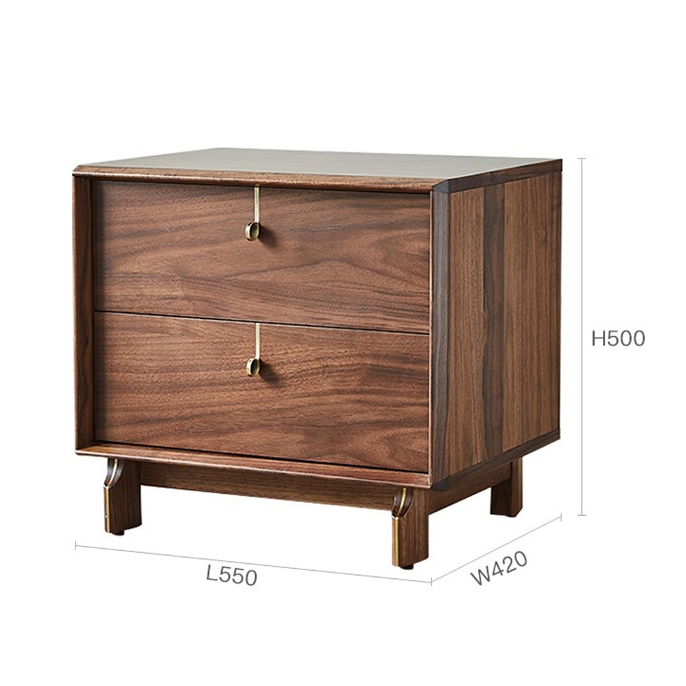 Прикроватный деревянный столик с ящиками Moon Walnut Furniture Прикроватный деревянный столик с ящиками Moon Walnut Furniture в Перми