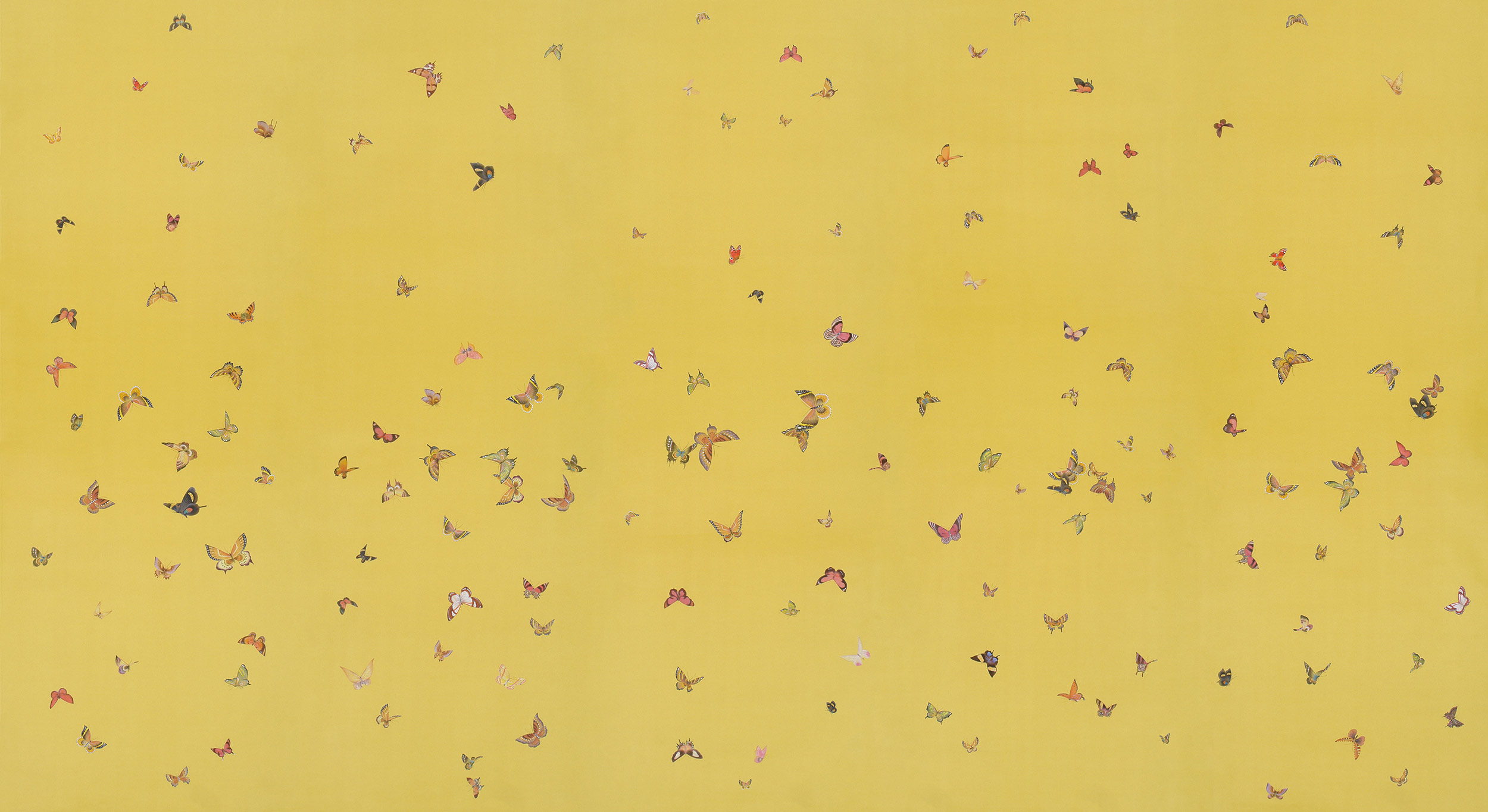 Обои ручная роспись Butterflies Monarch on dyed paper Обои ручная роспись Butterflies Monarch on dyed paper - постер Loft-Concept в Перми