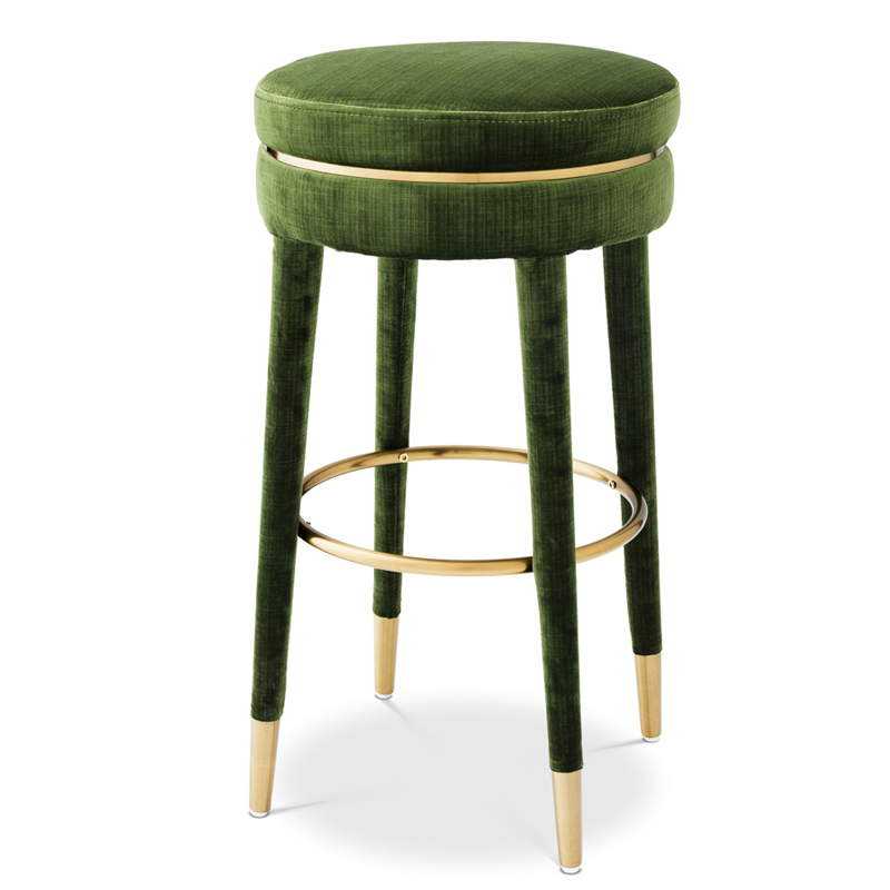 Барный стул Eichholtz Bar Stool Parisian green Зеленый Латунь в Перми | Loft Concept 