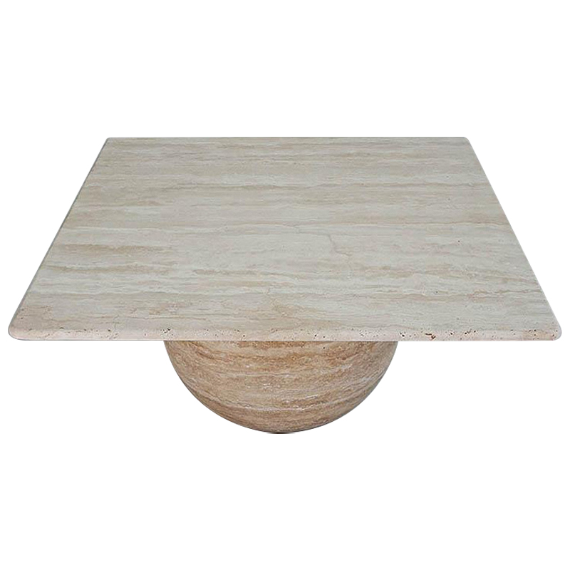 Кофейный стол Edna Travertine Coffee Table Коричневый Бежевый в Перми | Loft Concept 