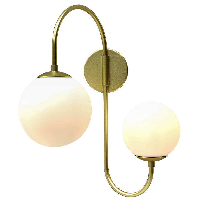 Бра Gooseneck Pelle Gold Wall Lamp Золотой Белый в Перми | Loft Concept 