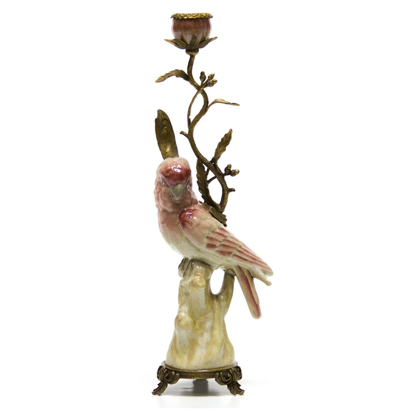 Подсвечник Pink Parrot Candlestick L or R Бронза Розовый (Rose) в Перми | Loft Concept 