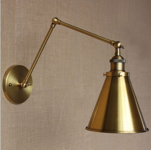 Бра Gloce Cone Shade Loft Industrial Metal Tall Gold Золотой в Перми | Loft Concept 