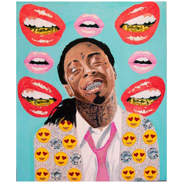 Картина Lil Wayne with Diamonds and Emoji Jacket on Grills Background Мульти в Перми | Loft Concept 