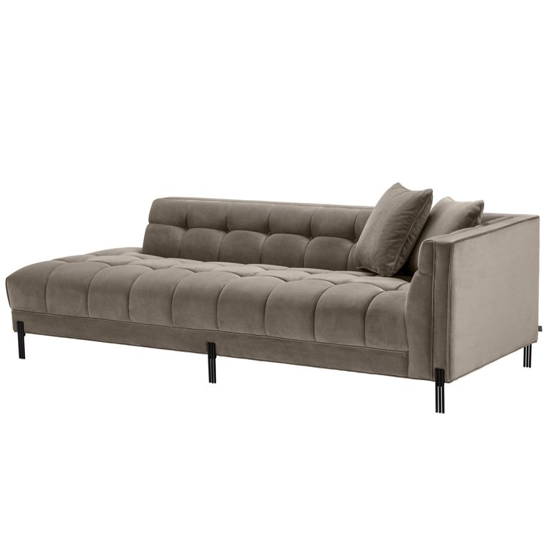 Кушетка Eichholtz Lounge Sofa Sienna Right greige Бежево-серый Темная бронза в Перми | Loft Concept 