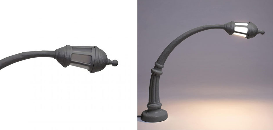 Настольная лампа Seletti Street Lamp Grey Настольная лампа Seletti Street Lamp Grey - Loft-Concept в Перми