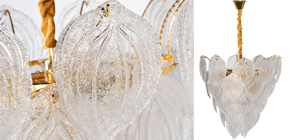 Люстра Textured Glass Chandelier Petal 10 Люстра Textured Glass Chandelier Petal 10 - Loft-Concept в Перми