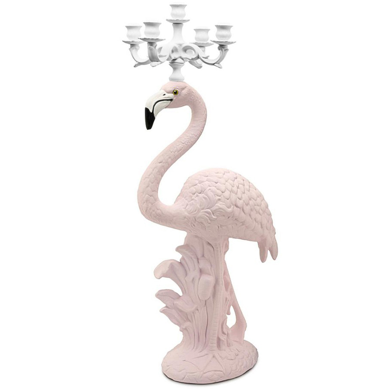 Подсвечник Candleholder Flamingo Bisc. White Pink Белый Розовый в Перми | Loft Concept 