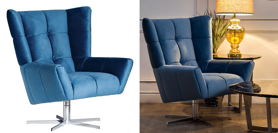 Кресло вращающееся Lord Armchair blue Кресло вращающееся Lord Armchair blue - Loft-Concept в Перми