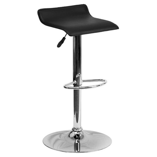 Барный стул Chrome And Black Bar Stool Серебряный в Перми | Loft Concept 