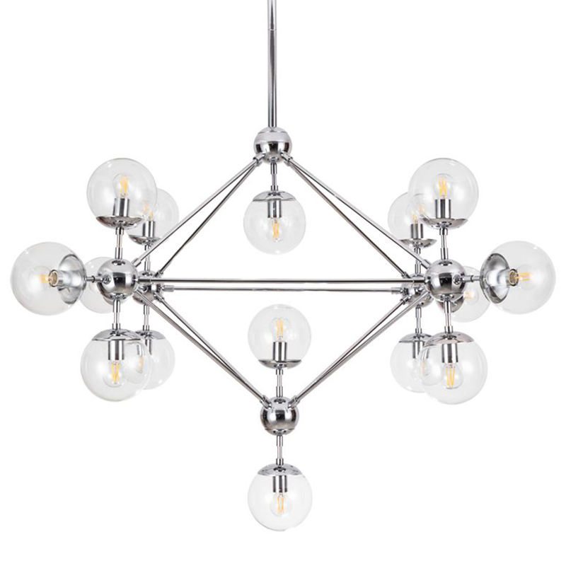 Люстра Modo Chandelier Chrome 15 Хром Прозрачный в Перми | Loft Concept 