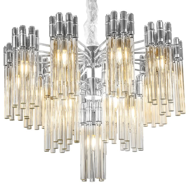 Люстра Contemporary Chandelier Crystal Silver Прозрачное Стекло Серебряный в Перми | Loft Concept 