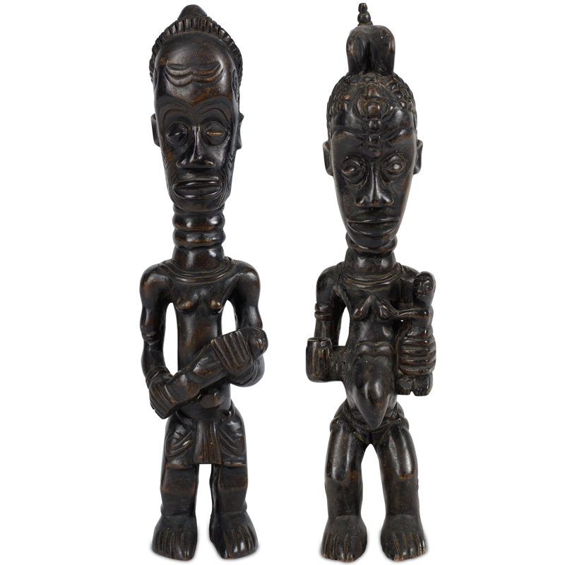 Статуэтки народности Bakongo Power Figure Набор из 2-х штук Африка Черный в Перми | Loft Concept 