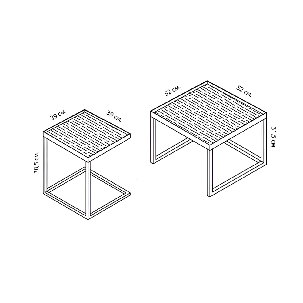 Комплект столиков с квадратными столешницами черные Black Table Combination Комплект столиков с квадратными столешницами черные Black Table Combination в Перми