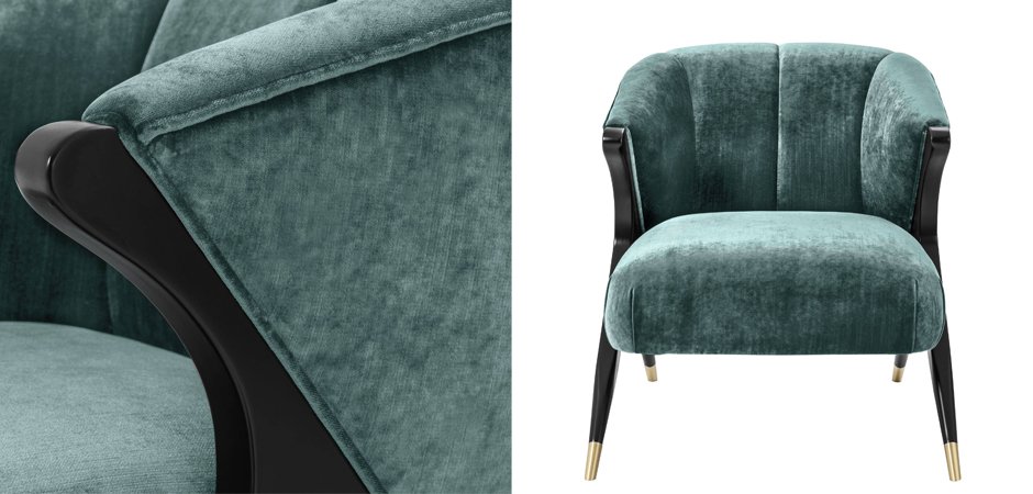 Кресло Eichholtz Chair Pavone Aegean Green Кресло Eichholtz Chair Pavone Aegean Green - Loft-Concept в Перми