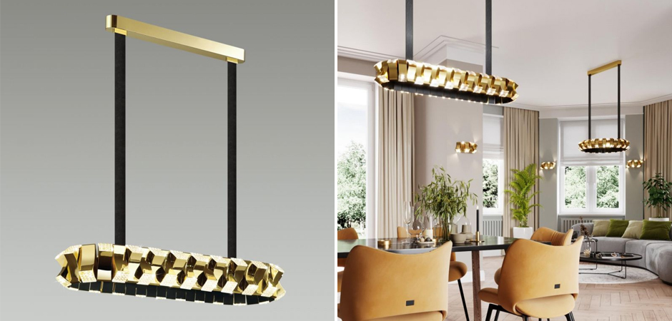 Люстра Rotus Gold Овальная Люстра Rotus Gold Овальная - Loft-Concept в Перми