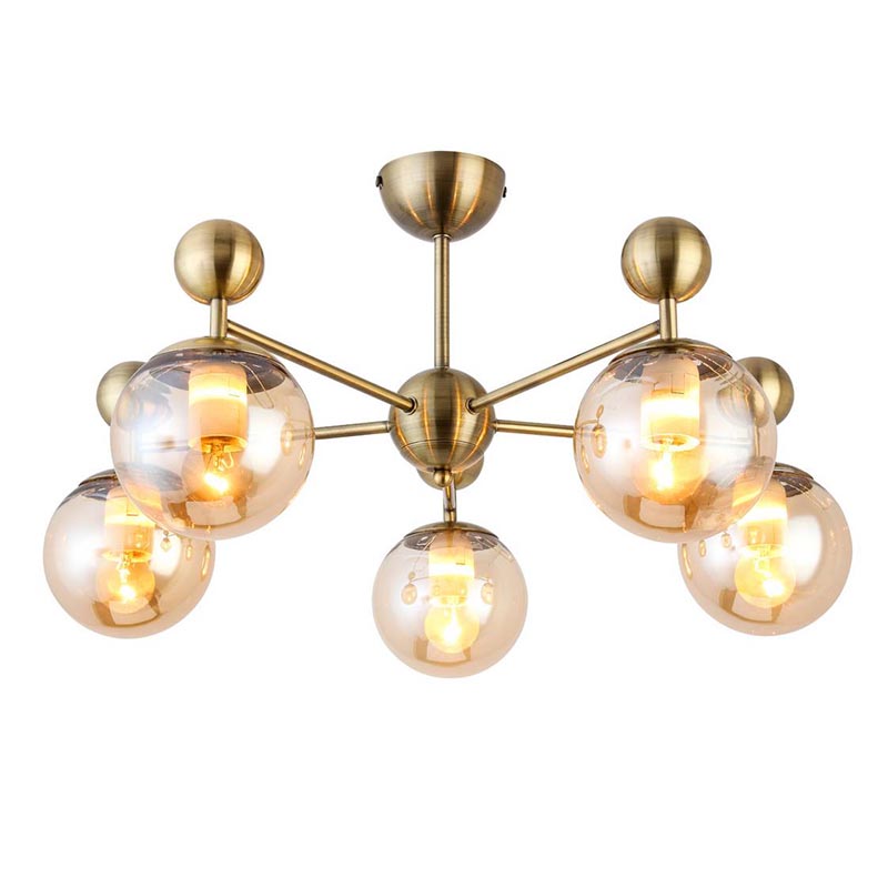 Потолочная люстра Demian Bronze Chandelier Бронза Янтарный в Перми | Loft Concept 