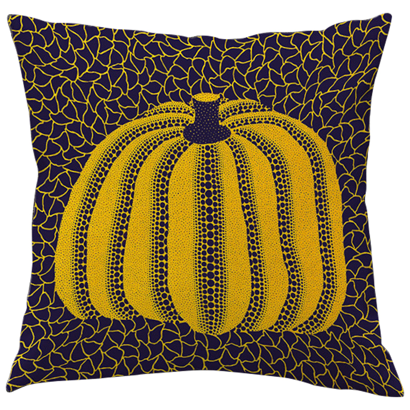 Декоративная подушка Yayoi Kusama Pumpkin Yellow Черный Желтый в Перми | Loft Concept 